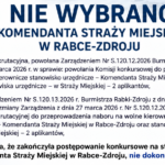 Nie wybrano Komendanta Straży Miejskiej w Rabce-Zdroju